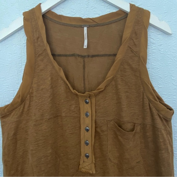 Free People NWOT Linen Tank Travelers Tank Moss - Picture 5 of 14